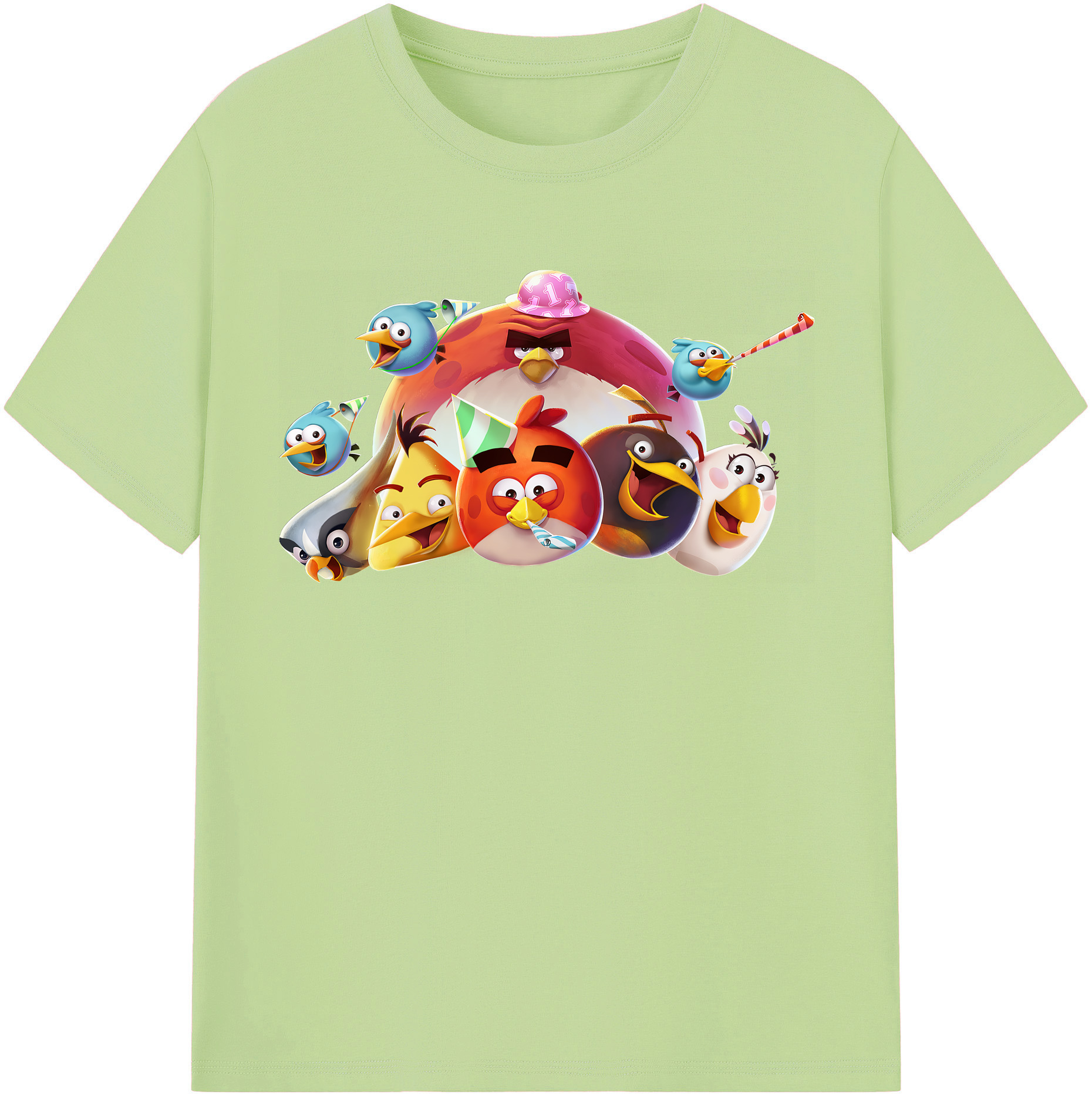 （画像用） Angry Birds アングリーバード 綿100％半袖Tシャツ（フロントプリント）